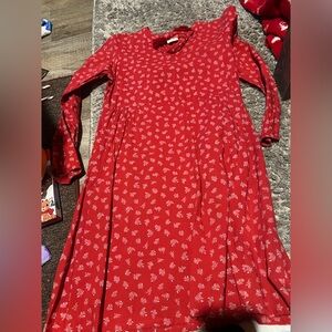 Mata traders red floral‎ long sleeve dress size xs